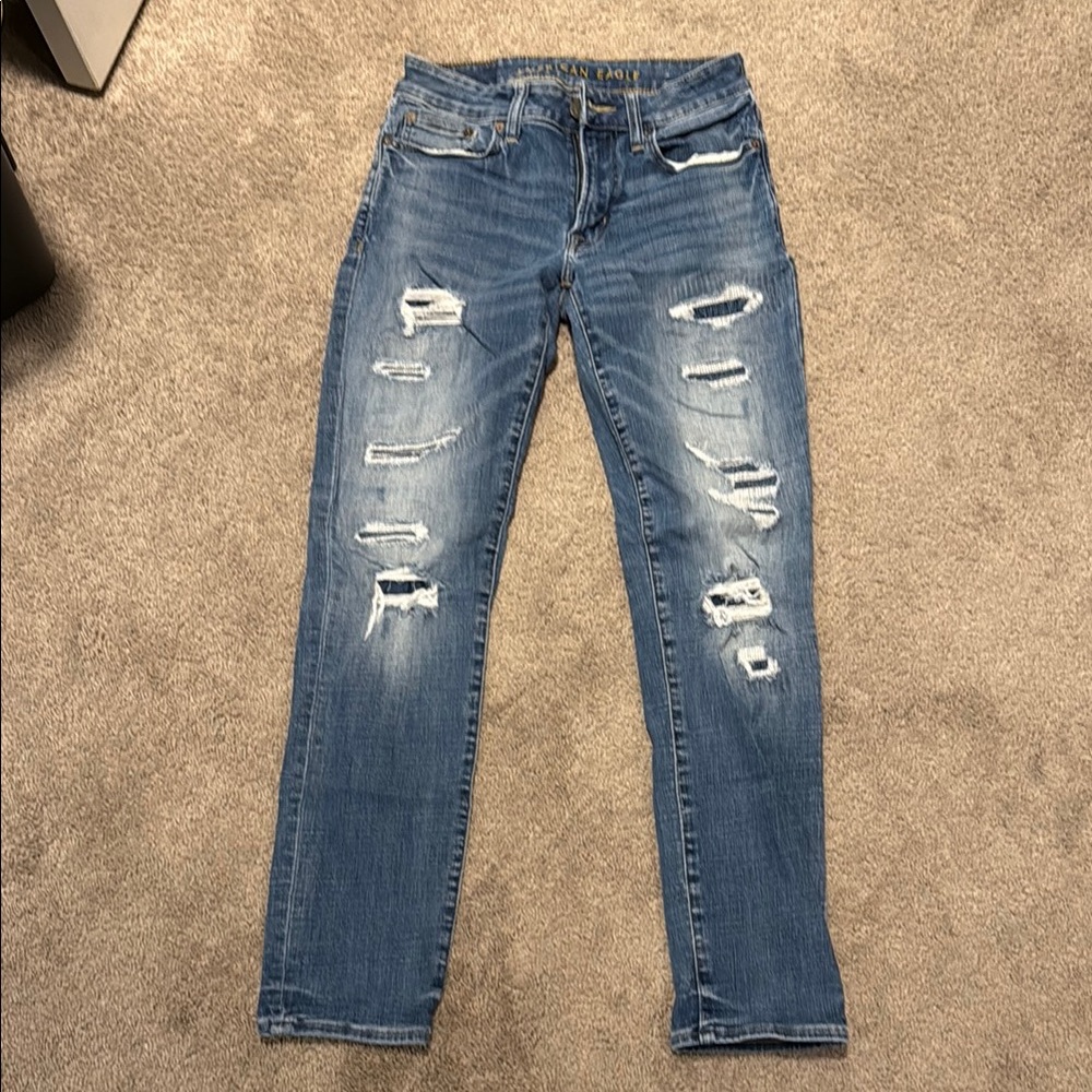 American Eagle Outfitters Ripped Blue Denim Jeans